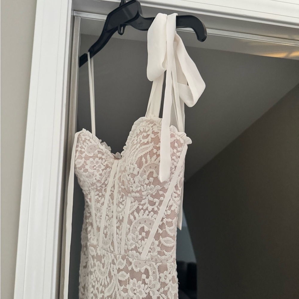 White Lace Prom Dress